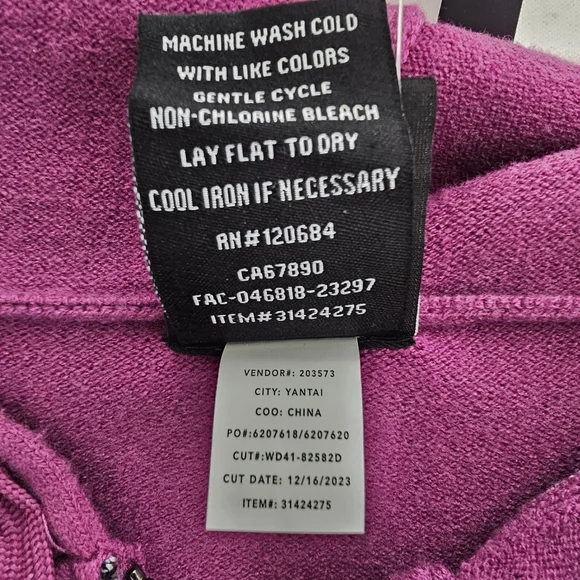 Disney Eeyore Zip Hoodie BoxLunch Exclusive Purple Embroidered Size S - Picture 10 of 11